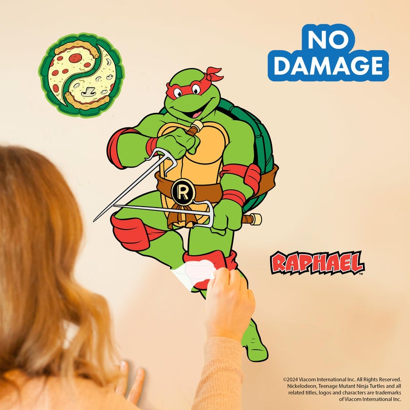 WALL PALZ TMNT Teenage Mutant Ninja Turtles Raphael Wall Decal - 21"" Raph Red Vinyl Wall Sticker Bedroom Decorations - Peel and Stick Room Decor - Image 3