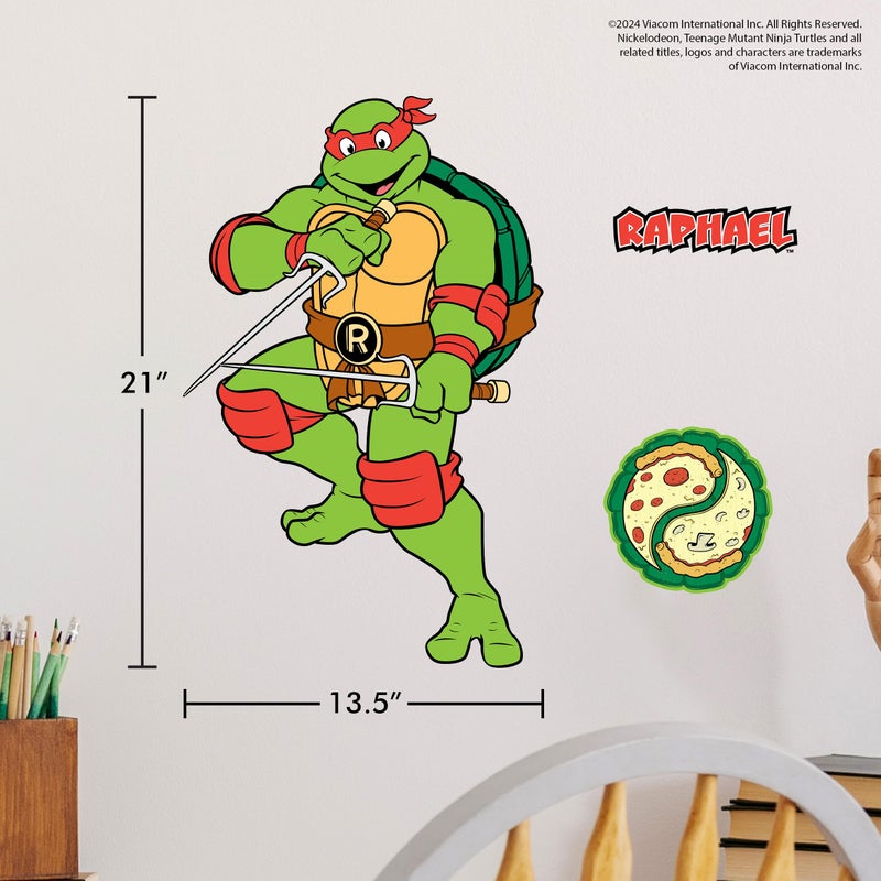 WALL PALZ TMNT Teenage Mutant Ninja Turtles Raphael Wall Decal - 21"" Raph Red Vinyl Wall Sticker Bedroom Decorations - Peel and Stick Room Decor - Image 5