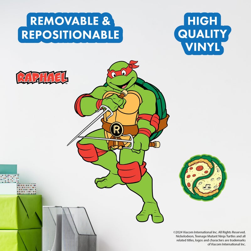 WALL PALZ TMNT Teenage Mutant Ninja Turtles Raphael Wall Decal - 21"" Raph Red Vinyl Wall Sticker Bedroom Decorations - Peel and Stick Room Decor - Image 4