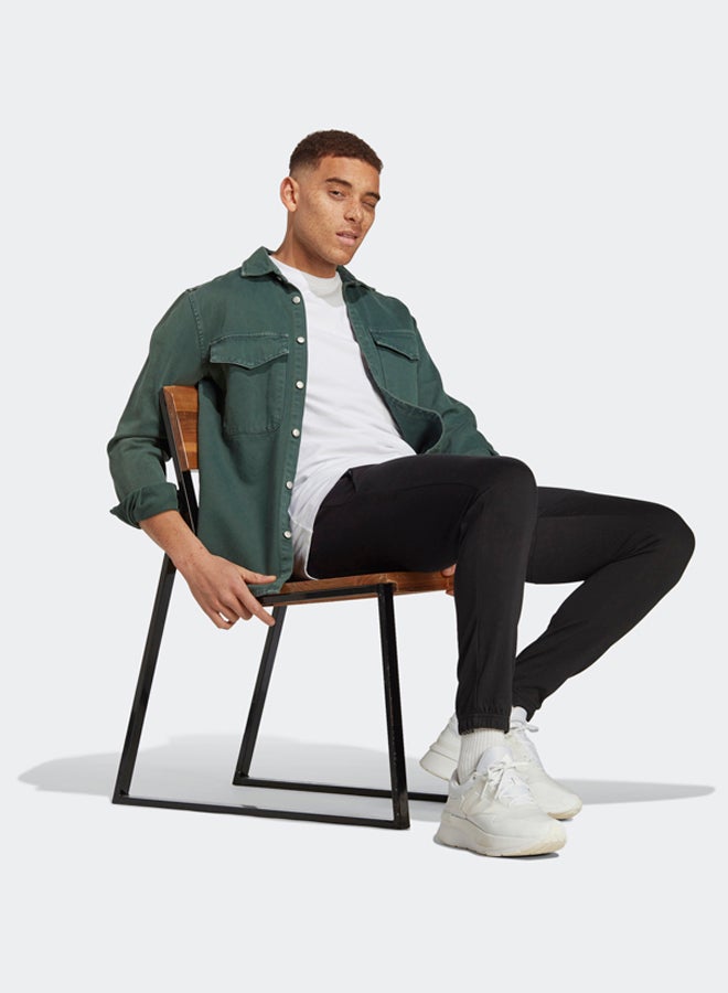 Adidas Essentials Single Jersey Tapered Badge Of Sport Joggers - Image 3