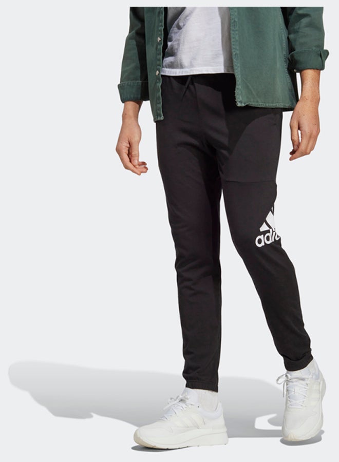 Adidas Essentials Single Jersey Tapered Badge Of Sport Joggers - Image 1