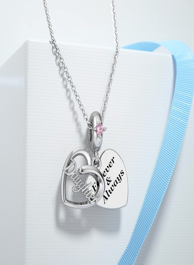 DALARAN Daughter Charms for Pandora Charms Bracelet Forever Love Heart Bead for Birthday Christmas Bead for Women - Image 3
