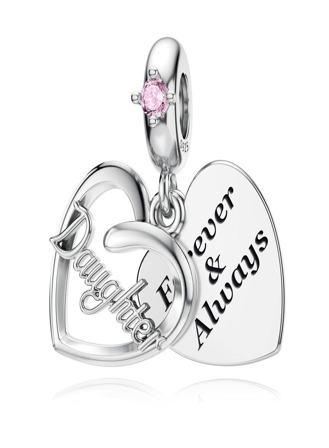 DALARAN Daughter Charms for Pandora Charms Bracelet Forever Love Heart Bead for Birthday Christmas Bead for Women - Image 1