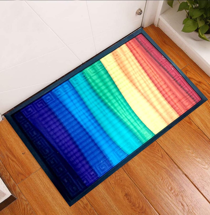 Status Contract STATUS 3D Printed Digital Home/Living/Lobby/Bathroom/Office Sanatizing Entrance Rubber Door Floor Mat with Anti Slip Backing (15 x 23 Inch) - Image 1