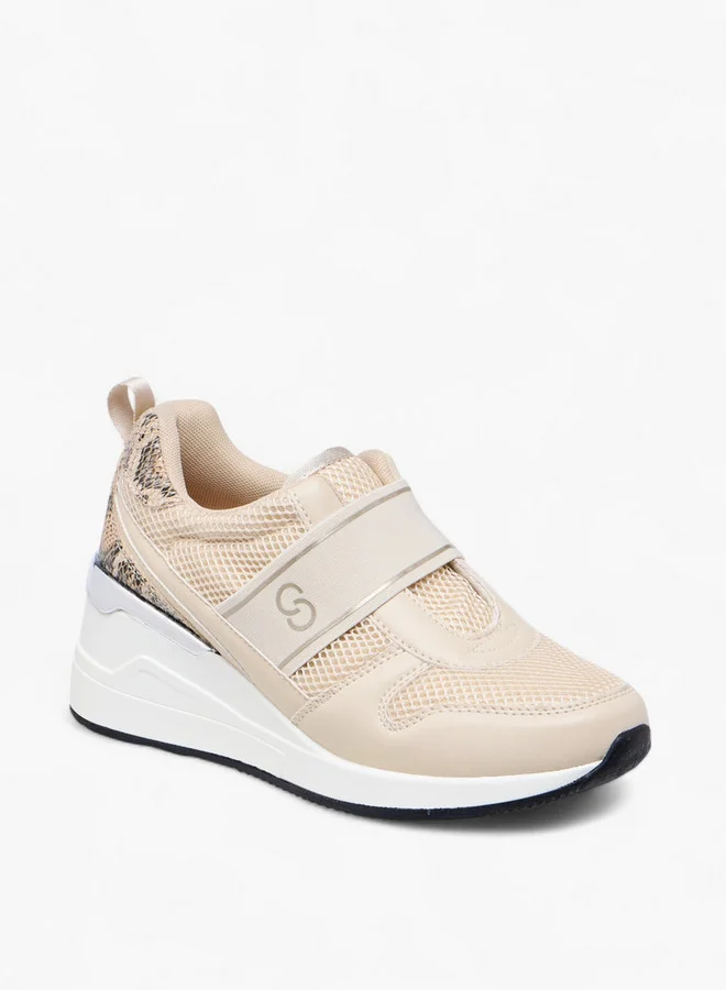 سيليست Women's Panelled Slip-On Wedge Heeled Sneakers