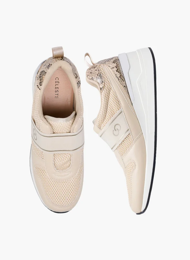 سيليست Women's Panelled Slip-On Wedge Heeled Sneakers