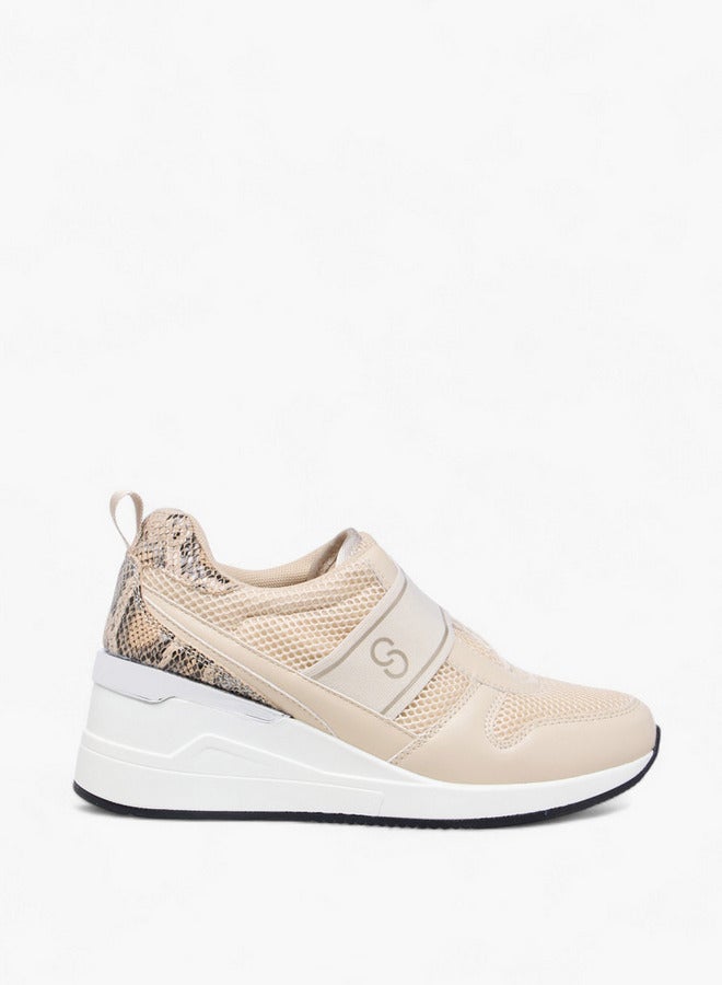 Celeste Women's Panelled Slip-On Wedge Heeled Sneakers  - Image 3