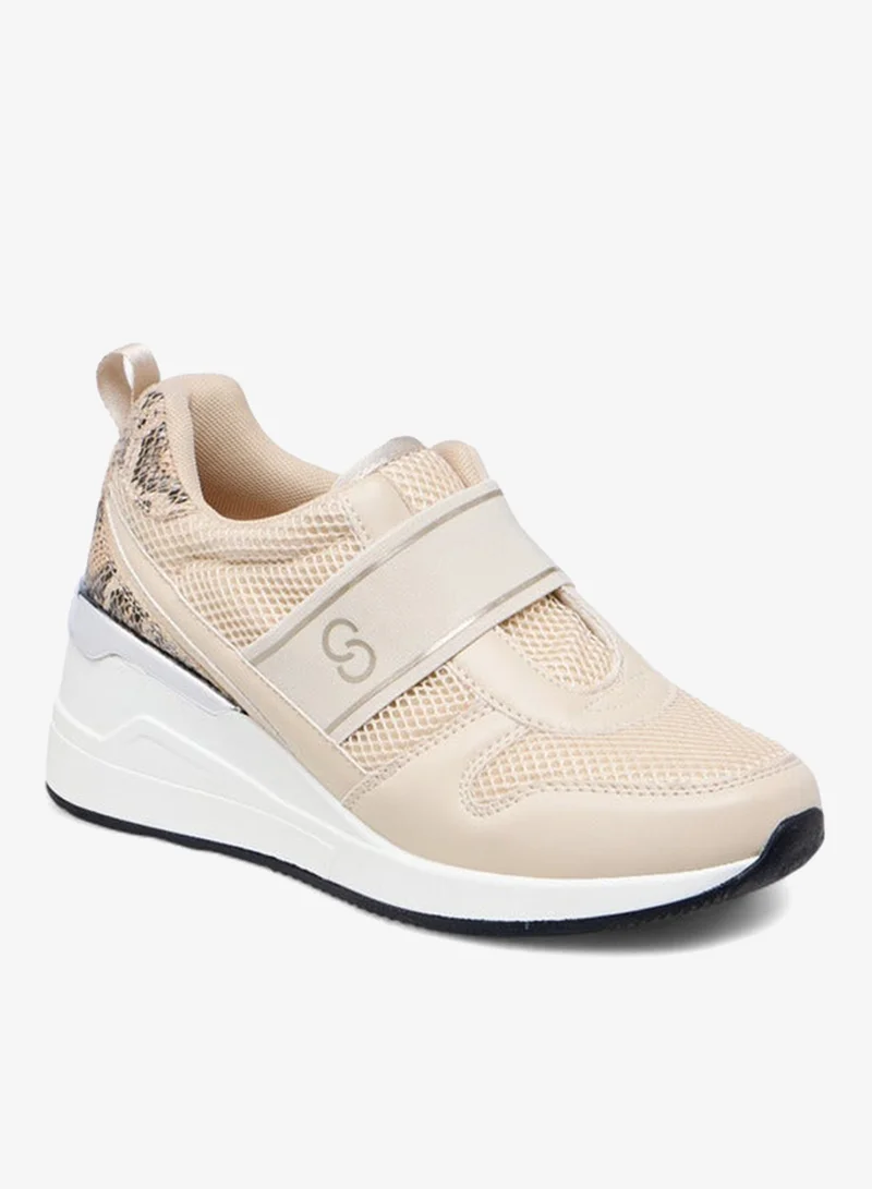 Celeste Women's Panelled Slip-On Wedge Heeled Sneakers