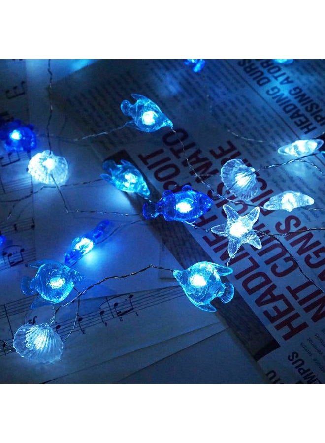 Decorman Sealife String Lights 14ft 40 LED 8 Modes Cool White Weatherproof Battery Operated Ocean Theme Lights for Bedrooms Parties Weddings Gardens with Remote and Timer - Image 2