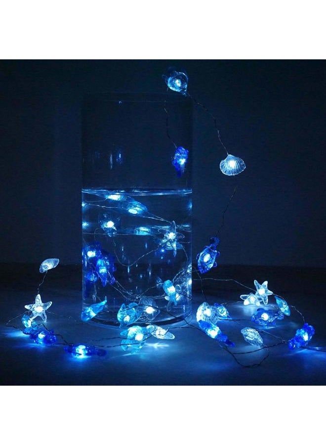 Decorman Sealife String Lights 14ft 40 LED 8 Modes Cool White Weatherproof Battery Operated Ocean Theme Lights for Bedrooms Parties Weddings Gardens with Remote and Timer - Image 4