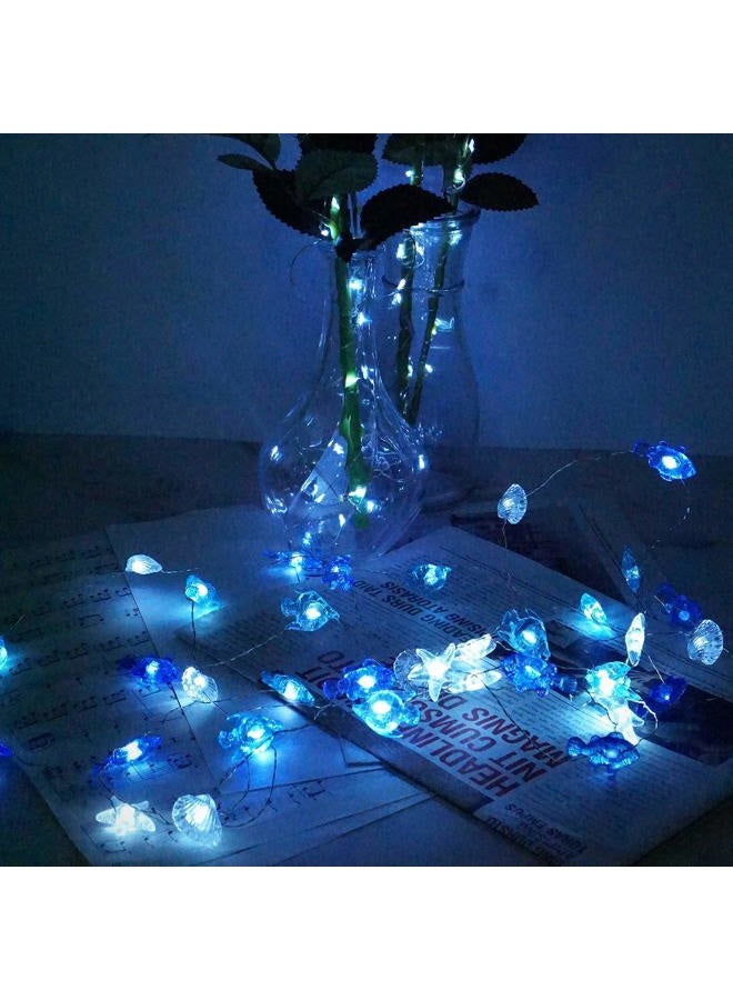 Decorman Sealife String Lights 14ft 40 LED 8 Modes Cool White Weatherproof Battery Operated Ocean Theme Lights for Bedrooms Parties Weddings Gardens with Remote and Timer - Image 5
