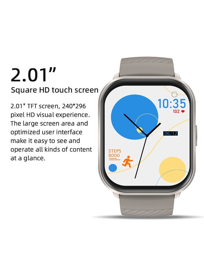 RollsTimi  Casual Smartwatch For Women Men,2.1 inch Screen Fitness Tracker, Heart Rate Sleep Monitor IP68 Waterproof Sport Smartwatch,Grey - Image 5