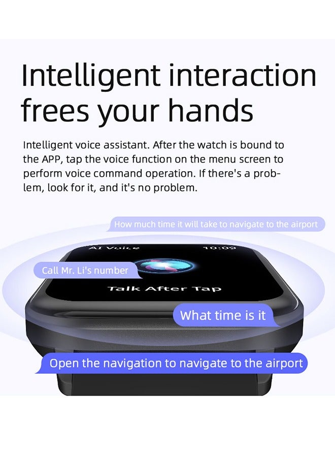 RollsTimi  Casual Smartwatch For Women Men,2.1 inch Screen Fitness Tracker, Heart Rate Sleep Monitor IP68 Waterproof Sport Smartwatch,Grey - Image 3