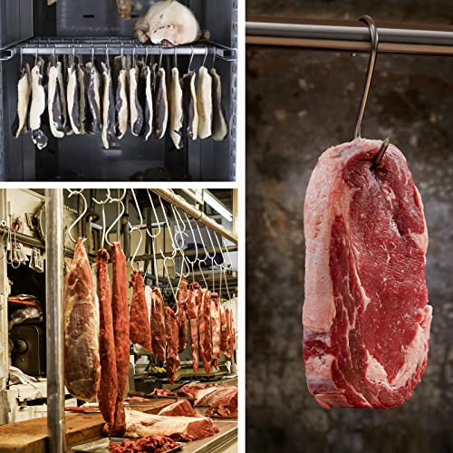 LayHyand 24 Pcs Stainless Steel Meat Hooks, 5 Inch S Shaped Smoking Meat Processing Hooks for Hanging Chicken, Pork, Beef, Sausage, Mutton, Hunting Smoking Ribs, Drying BBQ (3MM Diameter) - Image 4