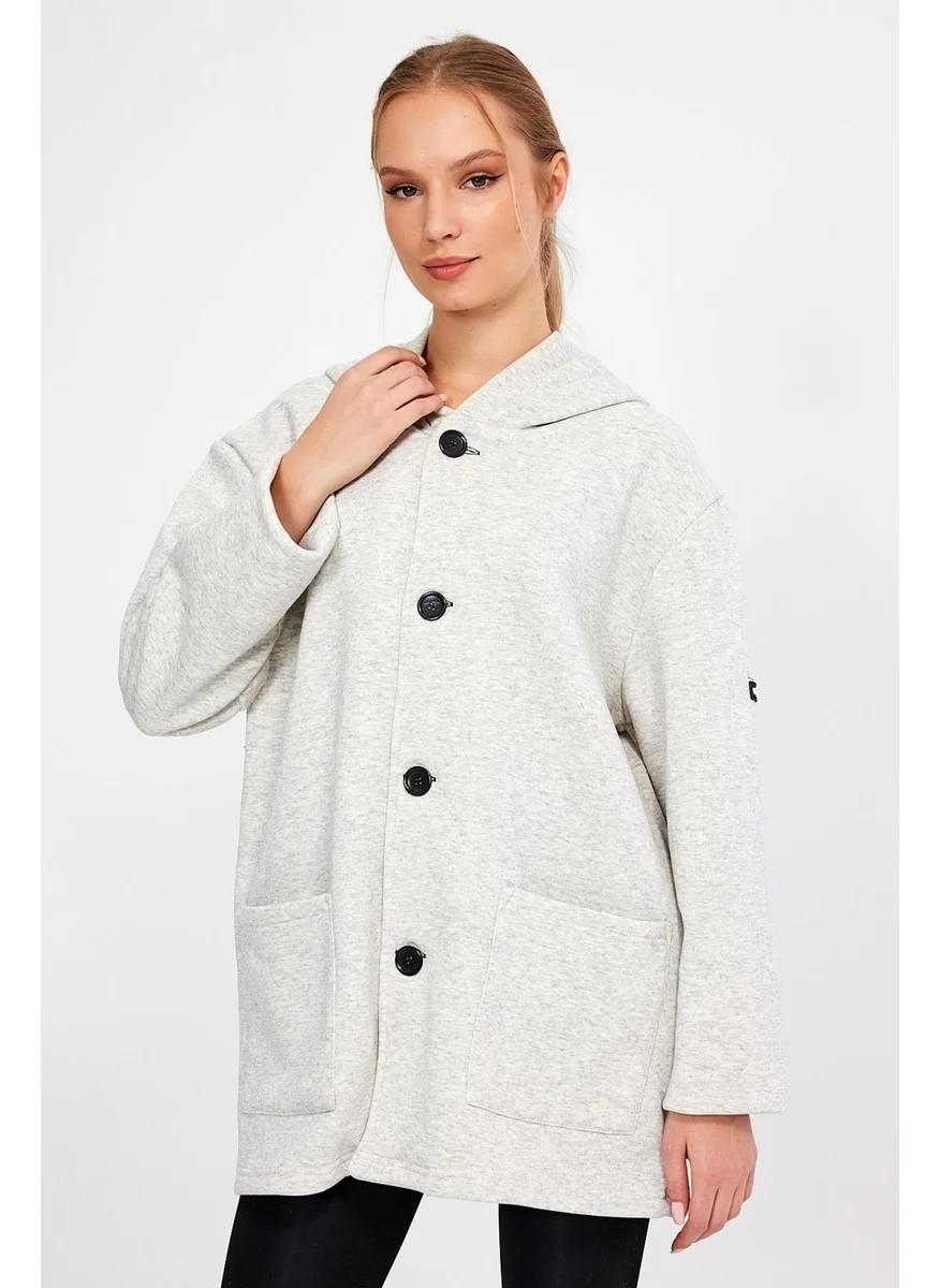 Alexander Gardi Alexandergardı Hooded Oversize Cardigan with Ribbon Inside (E23-607 03)