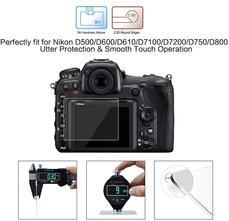 Action Pro 9H Nano Hammer Proof Screen Guard Protector Compatible With Nikon D500 / D600 / D610 / D7100 / D7200 / D750 / D800 - Image 2