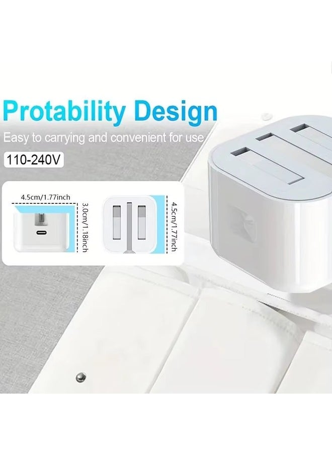 Power Plus 20W Fast iPhone Charger | Fast USB C Wall Charger  USB C to Lightning Cable, White  - Image 2