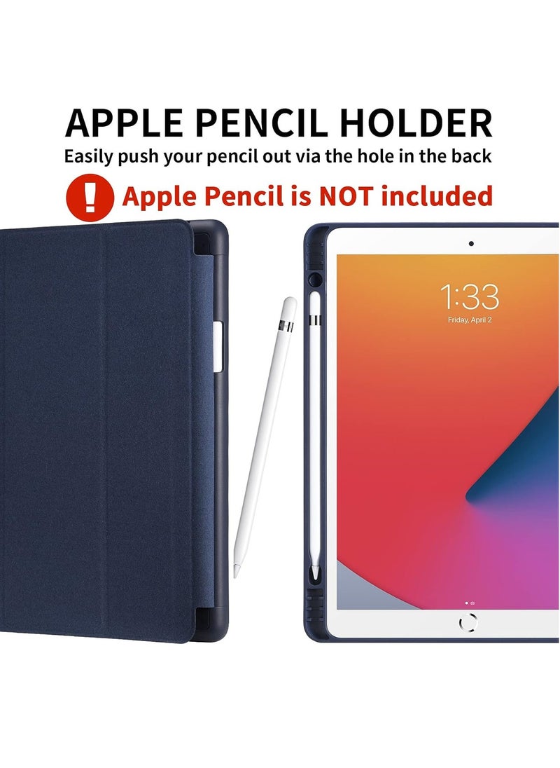 IAF iPad 9th/8th/7th Generation Case (2021/2020/2019) - iPad 10.2-Inch Case with Pencil Holder, Slim Soft TPU Back Smart Magnetic Stand (Navy Blue) - Image 3