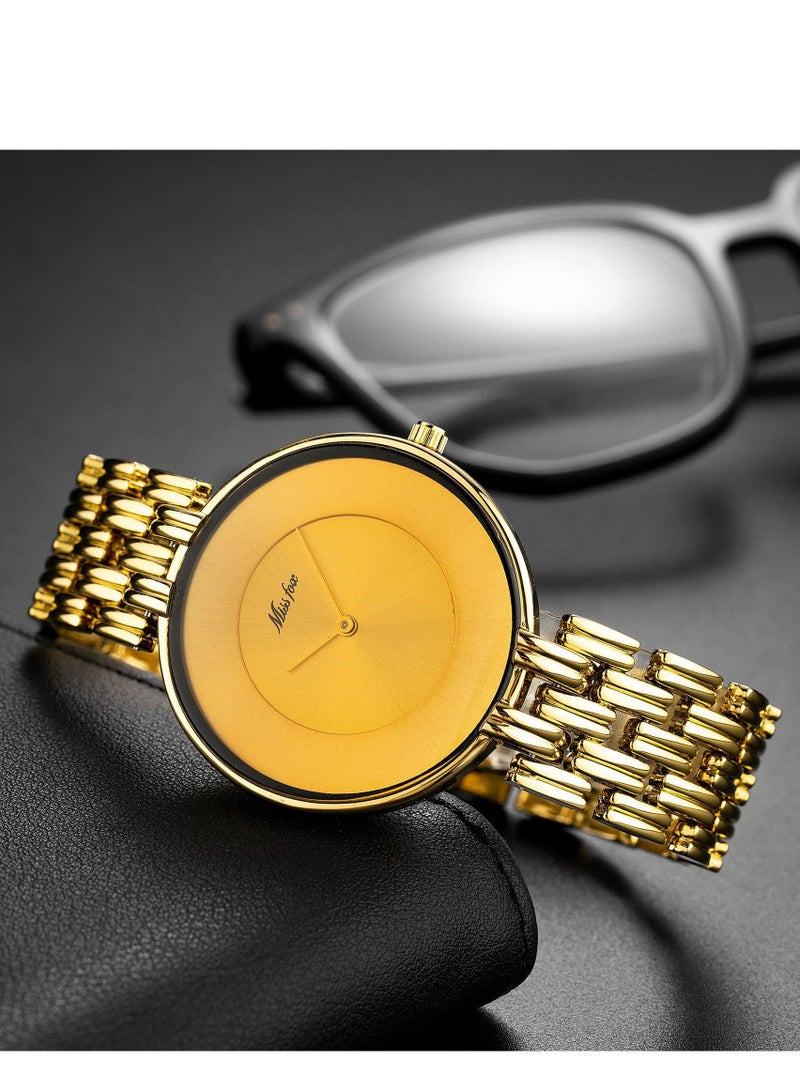 MISS FOX Simple Retro Gold Bracelet High-End Disc Men's Watch - Image 3