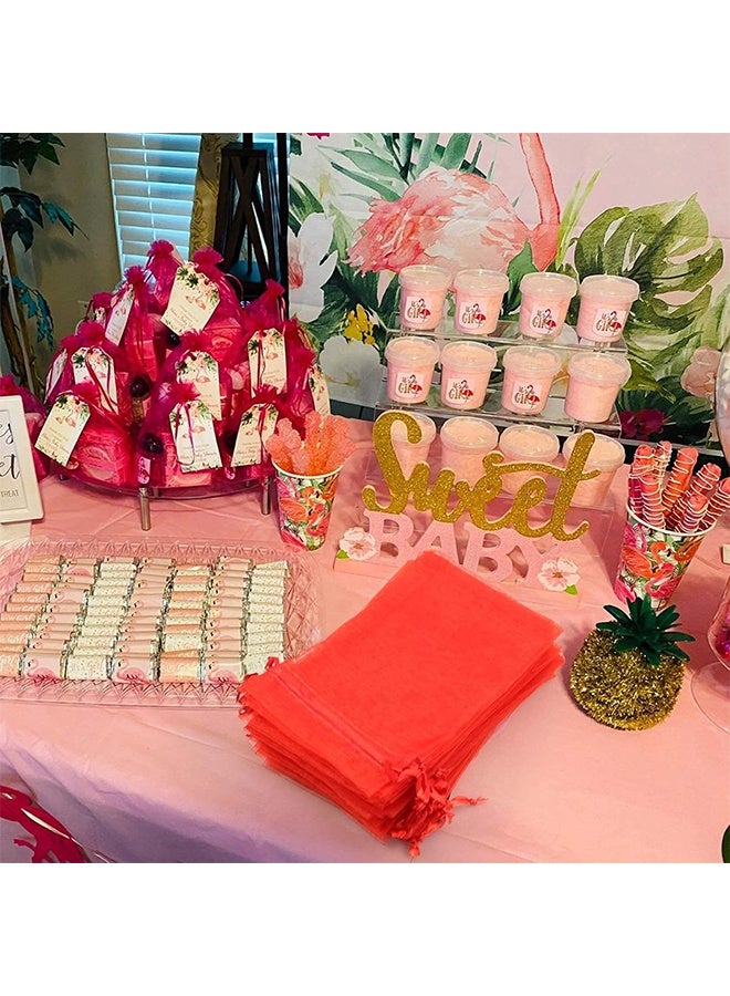 50 Pack Organza Bags 4 x 6 inch Premium Sheer Mesh Bags for Candy Jewelry Party Wedding Christmas Favor Gift Bag (Red) - Image 3