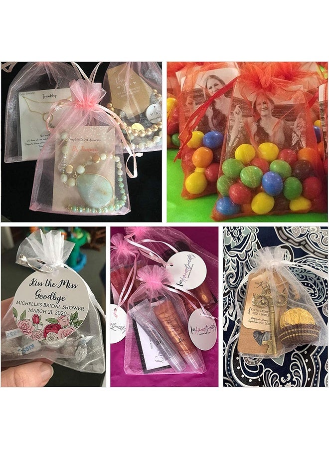 50 Pack Organza Bags 4 x 6 inch Premium Sheer Mesh Bags for Candy Jewelry Party Wedding Christmas Favor Gift Bag (Red) - Image 4