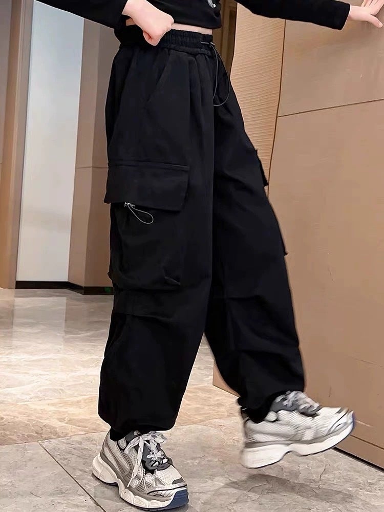 Girls Cargo Pants Autum Clothing Kidsren'S Spring And Autum Casual Street Dance Sweatpants Autum And Winter Long Pants Trendy And Cool - Image 5