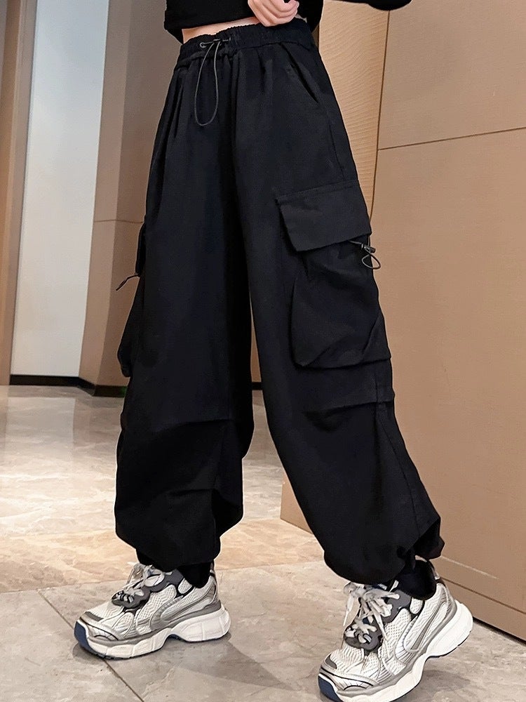 Girls Cargo Pants Autum Clothing Kidsren'S Spring And Autum Casual Street Dance Sweatpants Autum And Winter Long Pants Trendy And Cool - Image 3