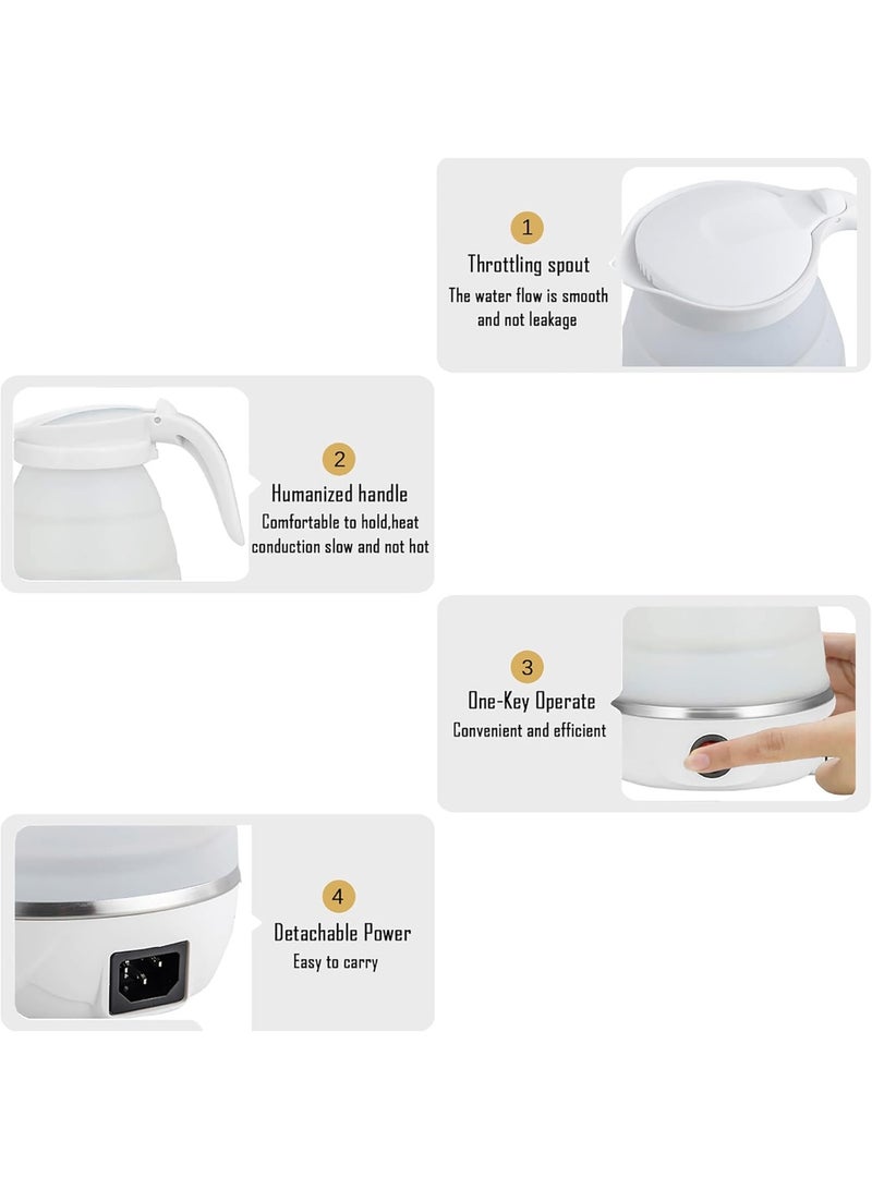 600ml Foldable Silicone Electric Water Kettle, Multicolor - Portable 600W Silicone Design with One-Touch Operation, Ideal for Travel and Outdoor Use, Compact and Easy to Use - Image 4