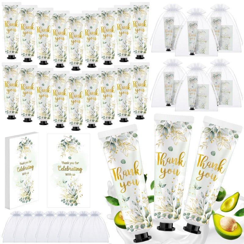 Swiffen 24 Sets Baby Shower Hand Cream Bulk Shower thank you Favors Bridal Thank You Appreciation Hand Cream for Guests Travel Size Lotion with Organza Bags