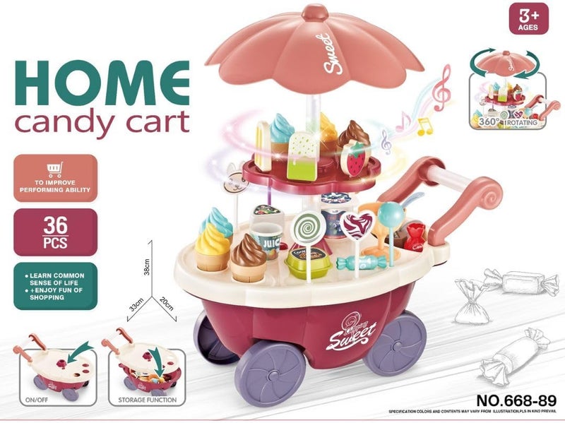 Mini Panda Mini Candy Cart for Kids 3+ - Interactive Toy with Music and Lights - Image 3