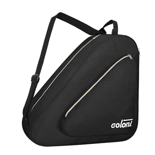 Goloni Skate Bag for Ice Skates, Inline Skates, Roller & Quad Skates, Water-Resistant Durable Skate Bag with Adjustable Strap, Unisex Skating Gear Bag for Adults,Black - Image 1