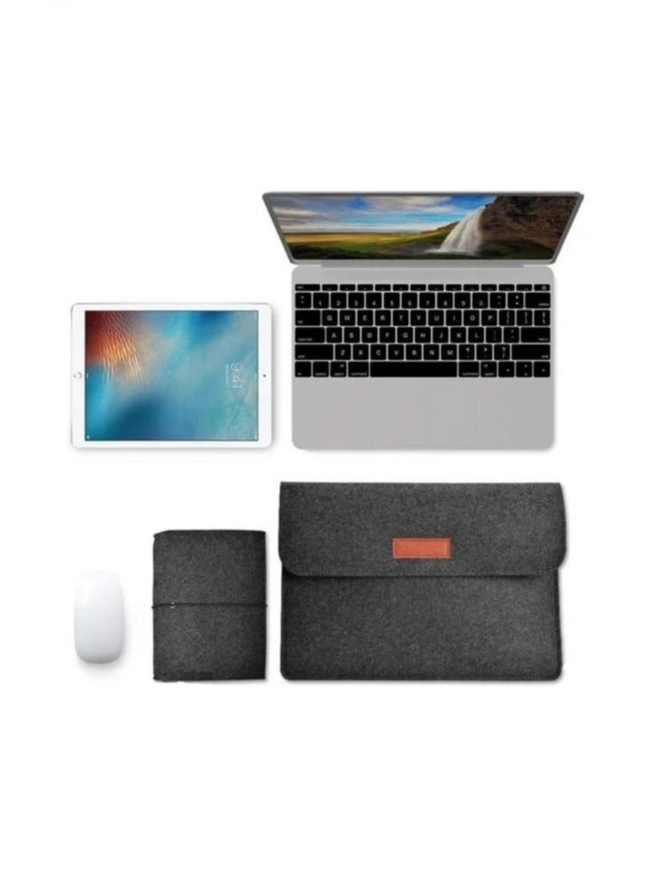 بريمو بلس حقيبة للكمبيوتر المحمول من اللباد رمادي داكن - Image 2