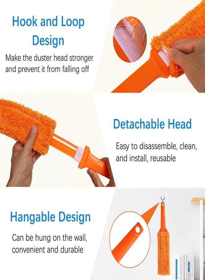 HDongany 4 Pack 15" Microfiber Feather Duster, Gap Duster, Blind Duster, Hand Duster for Cleaning Gap, Blinds,Furniture,Computers,Keyboards,Car Interiors - Image 2