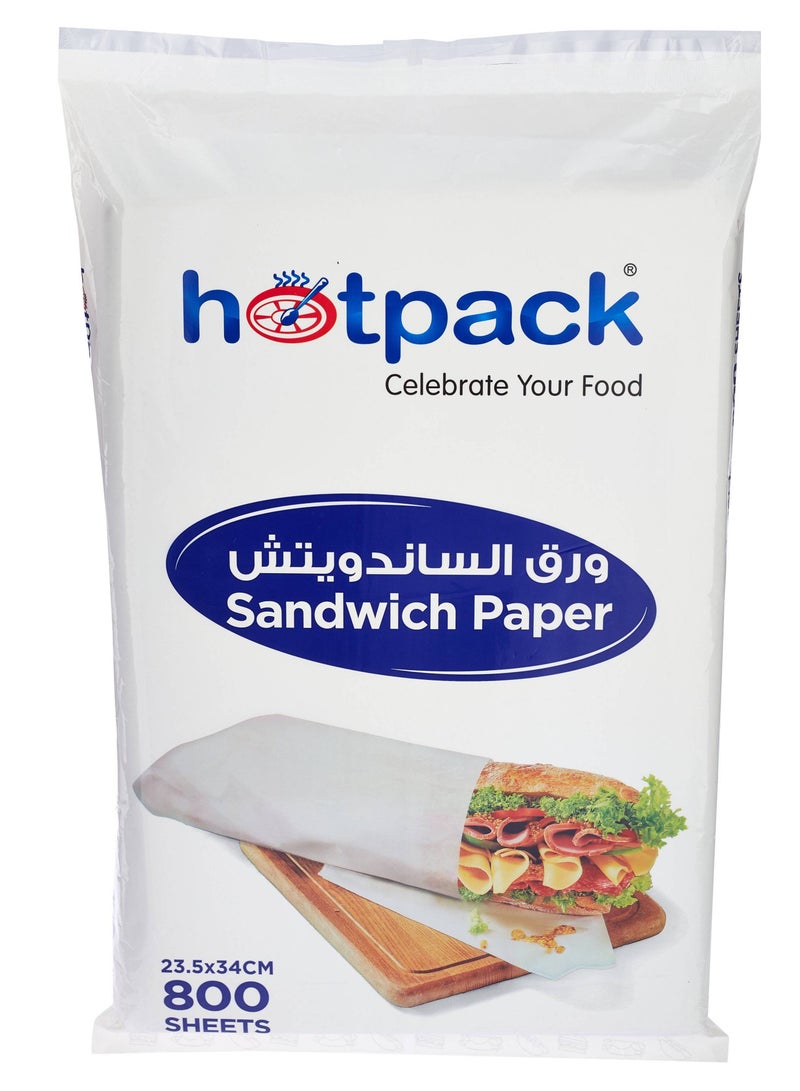 Hotpack Sandwich Paper Wrap 23.5 Cm X 34 Cm 800 Sheets - Image 1