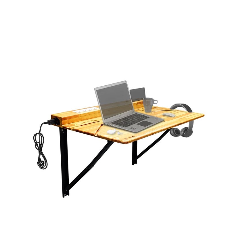 SOLVD-IN-BOX SOLVDINBOX Foldable Wall Mount Table Steel Bracket Table Study Table Office Laptop Table StandFolding Wall Mounted Shelf Office Tables for Work from Home Work Laptop Table for Home Office Large - Image 1