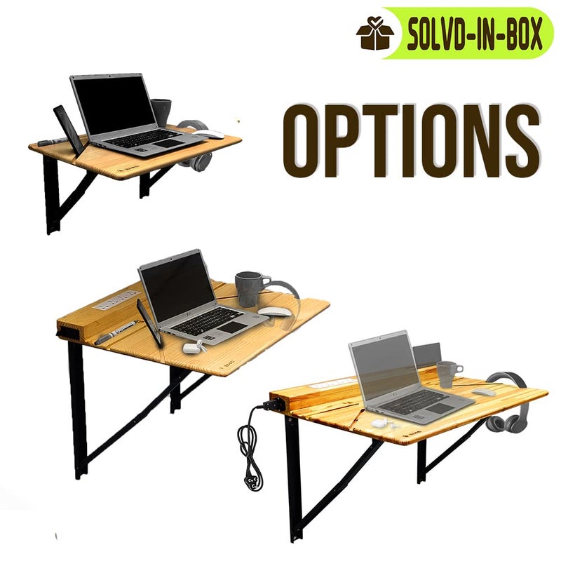SOLVD-IN-BOX SOLVDINBOX Foldable Wall Mount Table Steel Bracket Table Study Table Office Laptop Table StandFolding Wall Mounted Shelf Office Tables for Work from Home Work Laptop Table for Home Office Large - Image 5