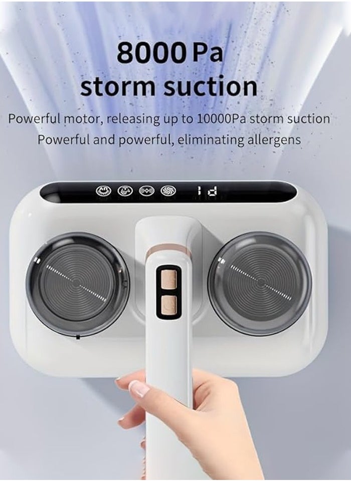 Joshberg - 2 in 1 Bed Vacuum Cleaner,Cordless Dust Mite Cleaner with UVC Light,10000pa 3000 Rpm/Min Brushroll Rotation & Heating & Ultrasonic & Humidity detection & Smart display - Image 1