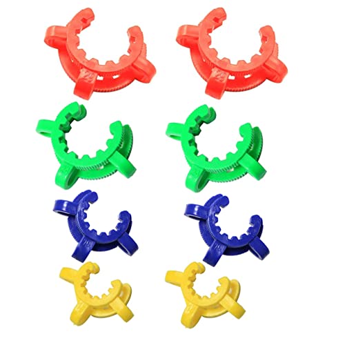PZRT 8pcs Plastic Joint Clips 4 Sizes (14mm 19mm 24mm 29mm) Lab Keck Clamp #14#19#24#29 Keck Clips Laboratory Clamp, Ground Clip 4 Mixed Color - Image 1