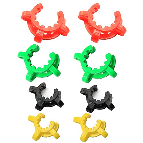 PZRT 8pcs Plastic Joint Clips 4 Sizes (14mm 19mm 24mm 29mm) Lab Keck Clamp #14#19#24#29 Keck Clips Laboratory Clamp, Ground Clip 4 Mixed Color - Image 2