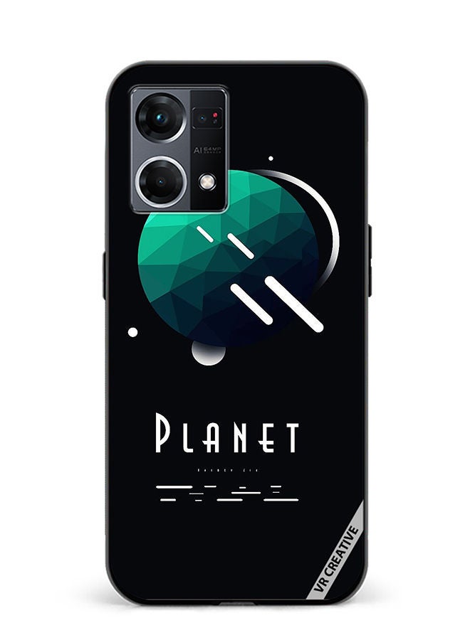 VR CREATIVE Protective Case Cover For Oppo Reno8 4G Planet Design Multicolour - Image 1
