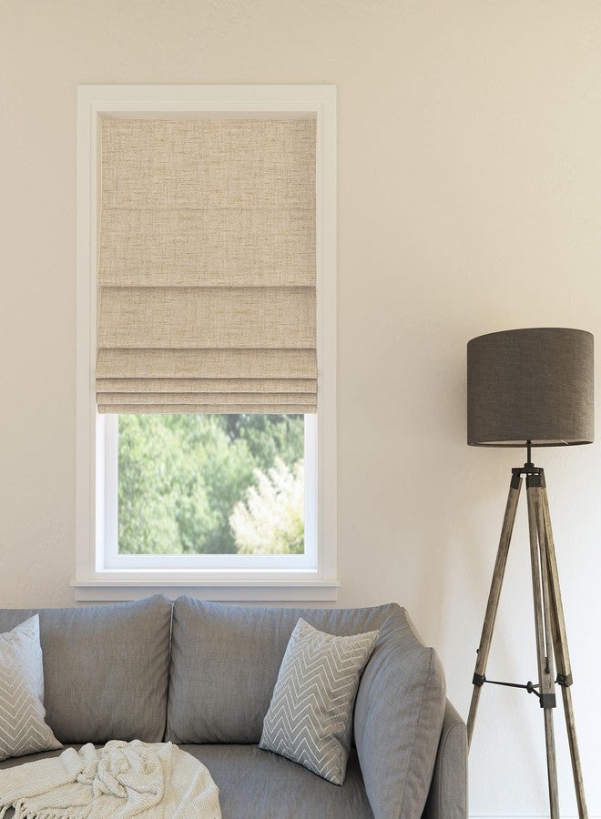 Sun Zero Seraphina Textured 100% Total Blackout Cordless Roman Shade, Taupe, 35" W x 64" H - Image 5
