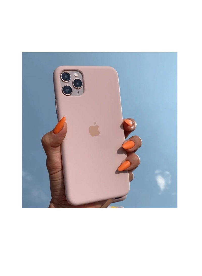 Liquid Silicone Case for iPhone 11, Slim Liquid Silicone Case with Open Bottom, Soft Gel Rubber Case Cover for iPhone 11(2019) 6.1 inch - Pink Sand - Image 1