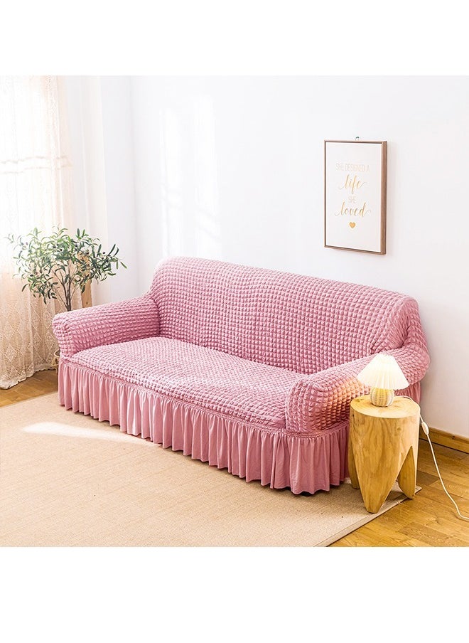 Arabest Sofa Cover Set, 4 piece 7 seater（3+2+1+1） Multifunctional Sofa Slipcover, Couch Cover  Furniture Protector Cover, Washable High Elastic Durable  with Skirt, for Living Room for Bed Room (Pink)  - Image 3