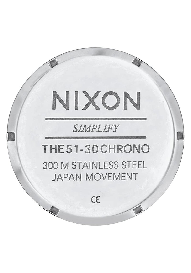 Nixon 51-30 Chrono. 100m Water Resistant Men’s Watch (XL 51mm White Watch Face/ 25mm High Polish Silver Stainless Steel Band) - Image 4