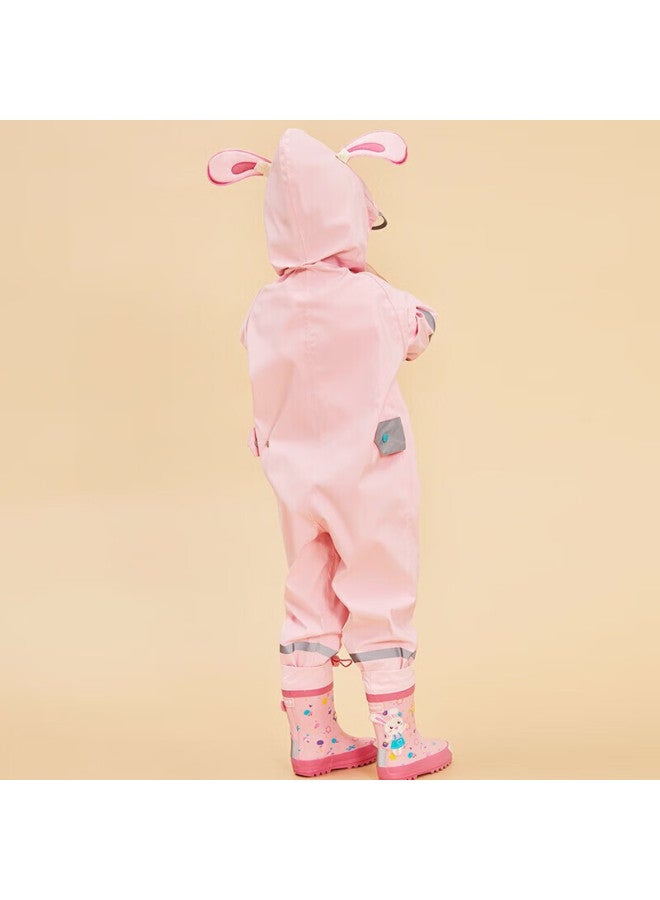 Lemon Baby Kids Raincoat Boys Girls Rain Poncho Elementary School Rain Gear Tina Rainbow Star Rabbit One-piece S - Image 2