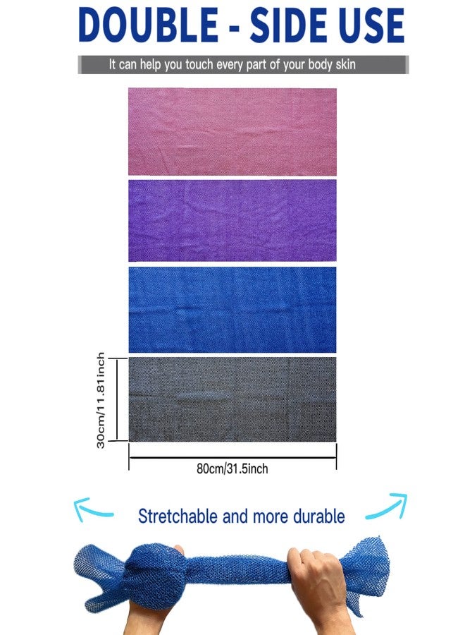 SPMKTBOZAI African Exfoliating Net, 4 Pieces African Net Sponge, Nylon African Bath Sponge Net, African Net Long Net Bath Sponge Shower Body Scrubber - Image 2