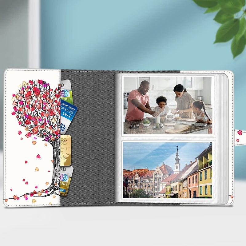 Fintie Fintie Photo Album 4x6 Photos - 112 Photos Premium Vegan Leather Cover with Snap Fastener  Portable Wallet Photo Albums  Autumn Love - Image 2