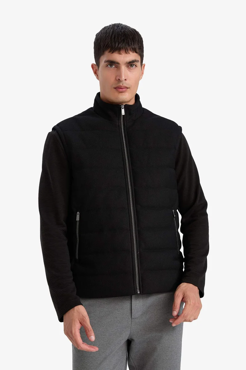 Defacto  Slim Fit Lined High Collar Jacket for Men | Best Price UAE