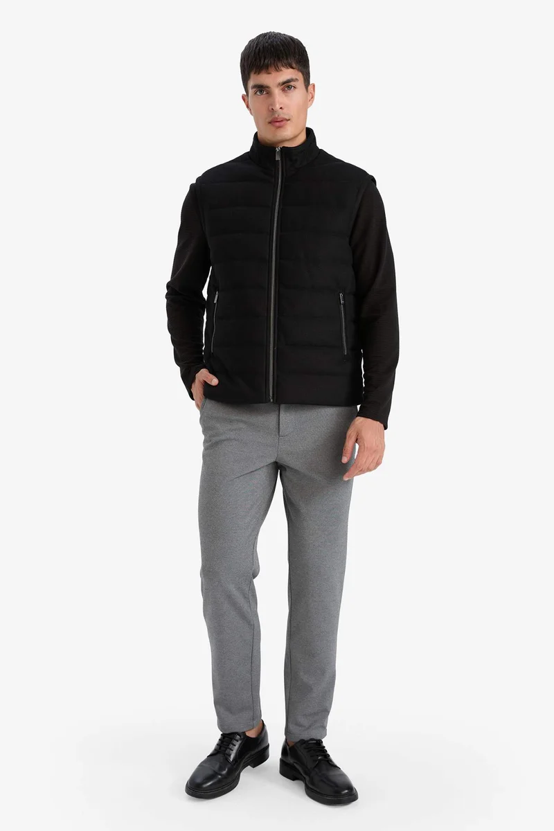 ديفاكتو Slim Fit Lined High Collar Jacket