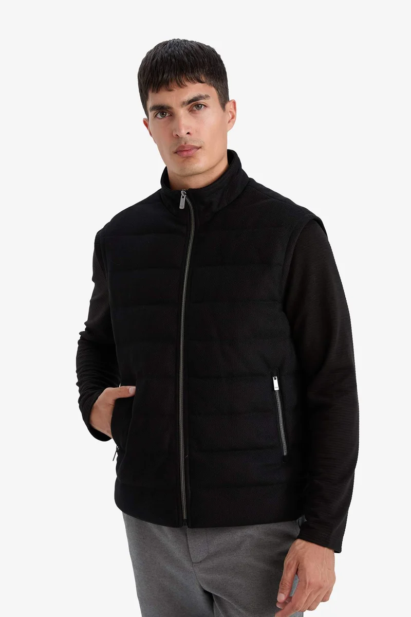 Defacto  Slim Fit Lined High Collar Jacket for Men | Best Price UAE